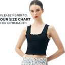 SANDY & SID Womens 2024 Crop Tops Scoop Neck Ribbed Ruffle Slim Fit Sleeveless White Casual Basic Tank Top for Teen Girls (Black, S)