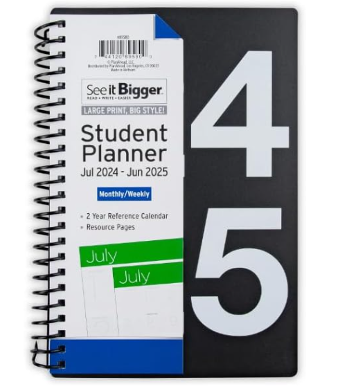Student Planner Aug 2024 - Jul 2025 4 Pack