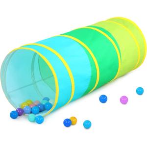 Moncoland Kids Play Tunnel Tent for Toddlers, Colorful Cotton Pop Up Crawl Tunnel Toy for Baby Infant Children or Dog Cat Pet, Collapsible Gift for Boy and Girl and Game (Cotton Baby Tunnel), 18 inches x 18 inches x 47.2 inches