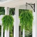 Fake Hanging Plant Outdoor Artificial Boston Fern Hanging Baskets 2 Set Fake Ferns Hanging Plants Artificial Decor 23.6" Artificial Hanging Ferns for Outdoors Front Porch Patio Garden Home