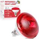 LUCKY HERP Heat Lamp Bulbs for Chickens, 150W Infrared Heat Lamp 1 Pack, Red Heat Lamp Bulbs for Reptiles, Pets, Brooder Coop and Poultry