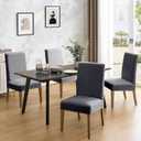 MOSAYT 100% Waterproof Dining Room Chair Covers Set of 4, Super Fit Stretch Jacquard Parson Chairs Slipcovers Removable Washable Chair Seat Protectors for Home, Kitchen, Banquet (Dark Grey)