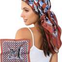 2 x AWAYTR 35 Satin Head Scarves Women Like Silk Scarf Hair Bandanas Women Matte Neck Scarf Head Wrap Hair Headscarf