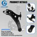 12 PCS Front Lower Suspension Kit Control Arm Ball Joint Sway Bar Stabilizer Link Outer & Inner Tie Rod Bellows Replacement For 2008-2019 Toyota Highlander Venza and Lexus RX350 RX450H