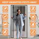 Magnetic Screen Door Left/Right Side Opening Polyethylene Terephthalate Mesh with Strong Magnets, Self-Closing Design for Insect/Bug Protection, Easy Installation, Pet & Kid Friendly (Fits Doors to 36x82 Inch, Black)