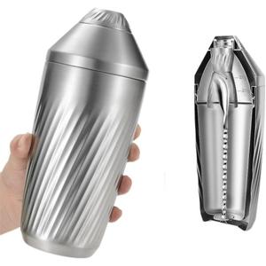 Hybrid Cocktail Shaker Set - Innovative Premium Vacuum Insulated Stainless Steel Drink Shaker Double Wall Margarita Mixer Jigger & Mixing Spoon Set - Martini Shaker for Home Bartender - 28oz 