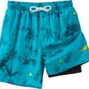 Angel season Boys Swim Trunks with Compression Liner Boxer Brief Teens Swimsuit Youth UPF 50+ Board Short Size 7-14Years