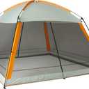 Amazon Basics Screened Canopy Tent, 12 x 12 ft with Zippered Enclosure, UPF50+ Sun Protection, Bug-Free Outdoor Shelter for Camping, Parties and Events, No Floor