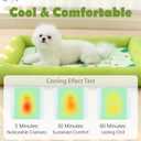SpaceTime Cooling Mat for Dogs,Waterproof Dog Beds for Small Medium Large Sized Dogs,Bolster Cat Beds for Indoor Cats,Pet Beds with Sides for Puppy Crate,Non-Slip,Easy Maintenance (Green-Avocado, L)