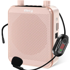 Portable Voice Amplifier, 30W 2800mAh Bluetooth Rechargeable Personal Voice Amplifier with Microphone Headset, Pa Systems Speaker for Multiple Locations Classroom, Meetings and Outdoors