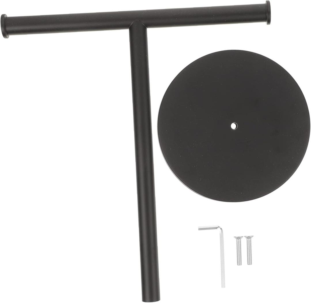 Countertop Towel Holder Standing Hand Towel Stand with Balanced Base Stainless Steel for Kitchen Bath Compact Vertical Design (Black)
