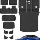 Floor Mats Custom for Tesla Model Y Juniper 2025 2026 5-Seat Cargo Liner with Backrest Mat All Weather TPE Full Set with Front Trunk Mat Rear Cargo Liner & Mud Flaps for Juniper Accessories, Black