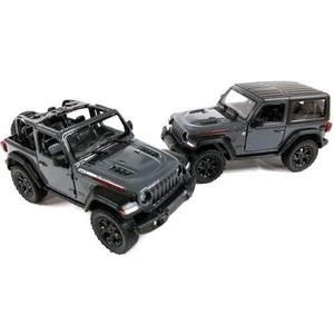 2018 Compatible with Jeep Wrangler Rubicon Gray 1/34 Scale Diecast Model Car Set of 2
