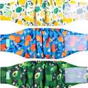 wegreeco Washable Male Dog Belly Band (Stylish Pattern)- Pack of 3 - Washable Male Dog Belly Wrap, Dog Diapers Male (Fruit, Small) (Small (11" to 14"))