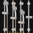 NearMoon Shower Slide Bar with Height/Angle Adjustable Handheld Shower Holder, Bathroom SUS 304 Stainless Steel Shower Head Holder for Bath (Adhesive, Brushed Nickel)