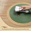 Noctiflorous Braided Round Placemats Set of 8, 15 Inch Woven Table Mats, Non-Slip Washable Wide Edge Place Mats for Kitchen Dining Table Decor (Green, 8)