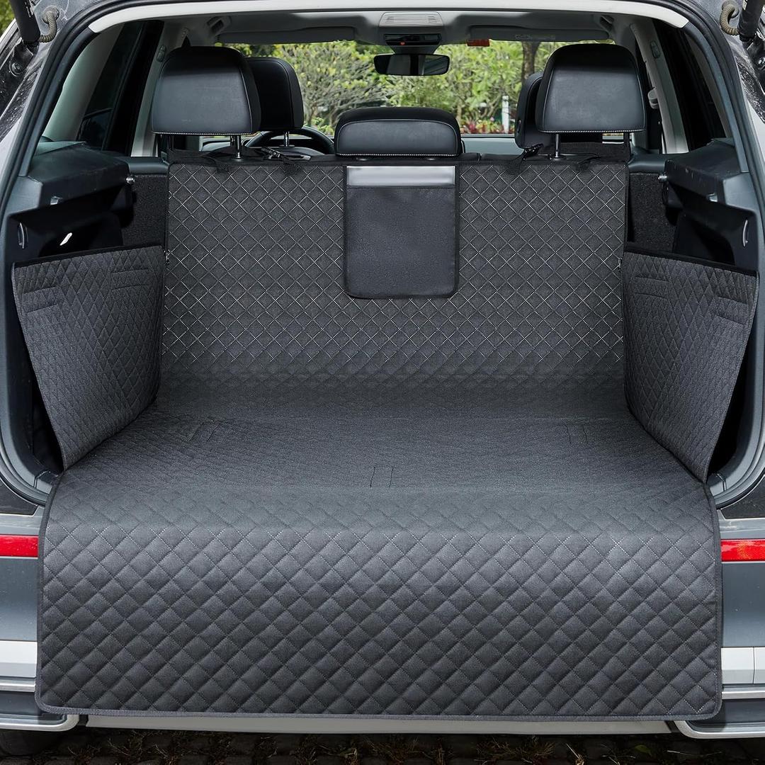 Lekereise SUV Cargo Liner for Dogs - 53.15 * 78.74 inch Waterproof Pet Trunk Cargo Cover Mat for SUVs Sedans Non-Slip Pet Car Seat Protector Universal Fit SUVs Sedans Trunks Vans - Black