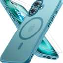 Miracase Magnetic Series for iPhone 16 Case [Compatible with MagSafe] [with 2X Screen Protectors] Military-Grade Protection, Slim Phone Cases for iPhone 16 6.1 inch - Green