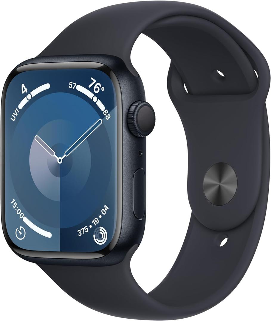 Apple Watch Series 9 [GPS, 45mm] - Midnight Aluminum Case with Midnight Sport Band, M/L 
