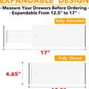 SpaceAid Bamboo 4 Pack Dresser Drawer Dividers, 4.65 High Adjustable 12.5-17 Drawer Organizers, Expandable Organization for Clothing, Clothes, Dressers, White