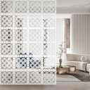 Boshen 24PCS Hanging Room Divider Wall Screen Panel Room Divider Panels Privacy Screen Divider Home Decor for Living Room Bedroom Home Office Restaurant Decor-Window Flower