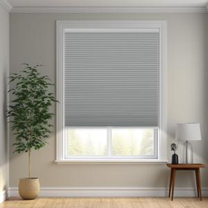 Cordless Cellular Shades,Blackout Honeycomb Shades for Windows,Pull Down Pleated Blinds,Easy to Install for Indoor Windows and French Doors,Grey(Blackout),35" w x 64" h