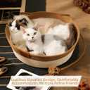 Large Instinct Basket, Stimulicat Handwoven cat Basket Rope Cotton Eliminates Bed Rejection Round Pet Basket, Boho Catbed for Cats Handwoven Scratchable Breathable Weave