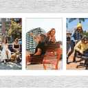 8x16 Picture Frame Display 3 opening Picture Frame 5x7 Collage,Multi Photo Frame with Mat,Plexiglass,Horizontal and Vertical Formats for Wall Decor,Distressed White Wood Grain