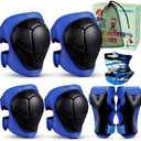 Kids Knee Pads and Elbow Pads Set for 3-13 Years, Kids Toddler 3 in 1 Protective Gear Set with Wrist Guards for Skateboard, Scooter, Cycling, Riding Sports, Gift for Youth Boys Girls