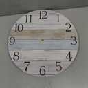 HYLANDA Wall Clock, 14 Inch Wall Clocks Battery Operated Silent Non Ticking, Large Wooden Clocks Decorative for Kitchen, Bathroom, Bedroom, Living Room Blue White