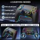 SZDILONG Wireless Controller with 7 Colors RGB Light for PS5 Pro/Slim,MAC,iOS,Steam,PC Windows/Android 10 and Above,Support Turbo/Programmable/Microphone/Dual Vibration, with 3.5mm Audio Jack, Black