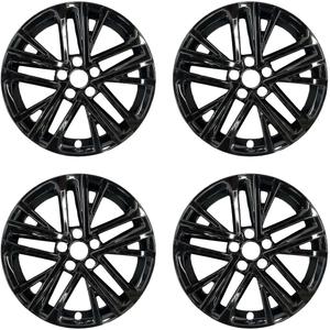 18-Inch Wheel Skin Set Compatible with Toyota Camry 2025 Wheel Covers; Set of 4 Pack; ABS Premium Quality; Snap On Installation (Glossy Black)
