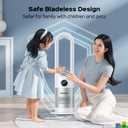 Bladeless Fan, 26" Bladeless Tower Fan with Remote, 8 Speeds, 90 Oscillation, 9 Hour Timer, Large LED Display with Auto Off, Easy to Clean, Standing Floor Fan for Bedroom, Home, Office