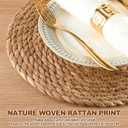 Round Woven Placemats 13 Inch Set of 10 - Boho Rattan Placemat Natural Water Hyacinth Placemats, Farmhouse Weave Place Mats, Rustic Braided Wicker Table Mats for Dining Table,Home,Wedding