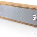 MICA Bluetooth Computer Speakers, Angled Retro Wooden Computer Sound Bar, 3.5mm Aux-in Connection, Vintage Wired USB Powered PC Speakers for Desktop Monitor, Laptop, Tablet - Yellow (M30T)