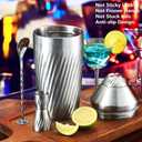 Hybrid Cocktail Shaker Set - Innovative Premium Vacuum Insulated Stainless Steel Drink Shaker Double Wall Margarita Mixer Jigger & Mixing Spoon Set - Martini Shaker for Home Bartender - 28oz 