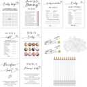 Honoson 279 Pcs Simple White Baby Shower Games Set for 50 Guest, 8 Games Include Baby Shower, Guess Mommy or Daddy, Word Scramble, How Big is Mommys Belly, Pacifier Hunt, Fun and Easy to Play