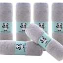 HIPHOP PANDA Baby Washcloths, Rayon Made from Bamboo - 2 Layer Ultra Soft Absorbent Newborn Bath Face Towel - Reusable Baby Wipes for Delicate Skin - Grey, 6 Pack