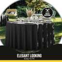 Party Solids 12-Pack Black Round Plastic Tablecloth Disposable Size: 108 Inches Round Plastic Table Cloths for Parties, Picnics & Formal Events