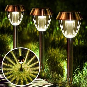 6 Pack Solar Pathway Lights Outdoor, New Upgraded Adjustable Warm & Cool White Solar Lights Outdoor Waterproof, Solar-Powered Garden Light for Path, Walkway, Yard, Driveway, Lawn, Backyard Decor