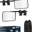HolaKit Advanced Towing Mirrors, Universal Clip-On Truck & RV Trailer Tow Mirrors, Side Mirrors Extenders for Safe Towing hitch, Up to 7 inches Extension, 360 Degree Adjustable for Wide Vision, 1 Pair