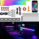 Acrylic Interior Car Ambient Lighting Kits, LED Strip Lights with Wireless APP, Neon Fiber Optic Lights Function LED Strip for Car with Music Modes (18 in 1)