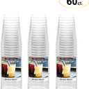 Party Essentials Disposable Hard Plastic Drinking Cups/Party tumblers/Pint Glasses, 8 oz, 60-Count, Clear