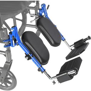 Universal Wheelchair Footrest with Adjustable Height & Extendable Foot Plate -Comfort Foam Cushion, Foldable Design for Transport/Standard Chairs, Tool-Free Assembly (Blue, LK3JELR & T94 Compatible)