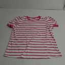 Women's Short Puff Sleeve Knit Tops 2025 Trendy Crewneck Striped T Shirts Casual Summer Blouses, Size: XXL