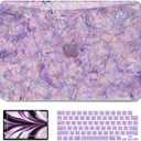 B BELK Compatible with MacBook Air 13 inch Case 2026 2025 2024 2023 2022 M4 M3 M2 A3240 A3113 A2681, Plastic Hard Shell +Keyboard Cover +Screen Skin for MacBook Air 13.6 inch Case, Shiny Purple Pearl