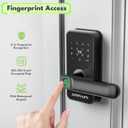 Keyless Entry Door Lock with Handle, Door Locks for Bedroom, Auto Lock, Fingerprint Door Knob with Key, Passcode, Digital Smart Code & Front Handle Sets-Black