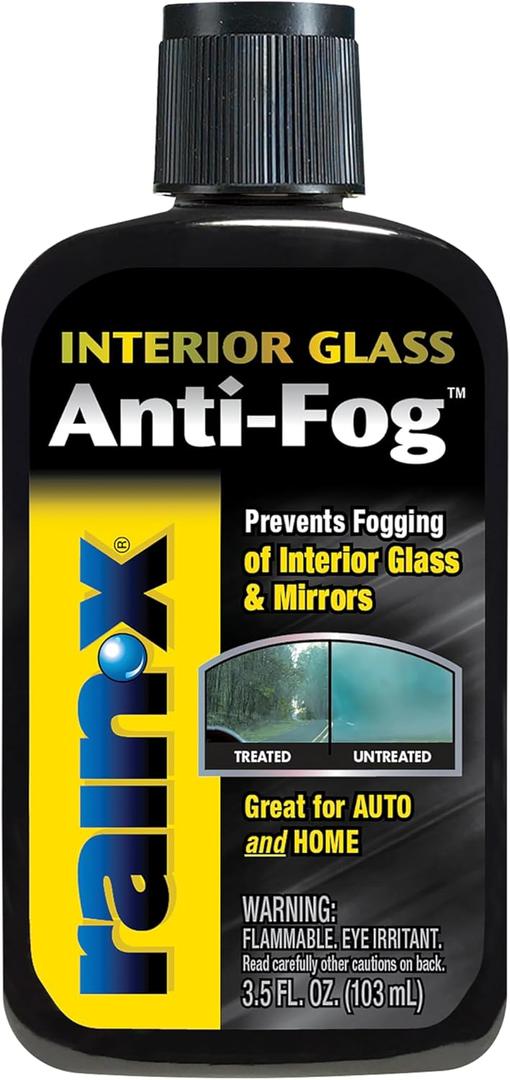 Rain-X AF21106D Glass & Mirrors Anti-Fog Treatment, Prevents Fogging & Steaming on Windshield and Visors, Improves Visibility, Great for Auto & Home (3.5 Fl Oz (Pack of 1))