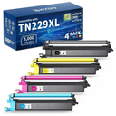 TN229XL Compatible Toner Cartridges Replacement for Brother TN229 TN229XL TN-229XL TN229 XL Work for MFC-L3780CDW MFC-L3720CDW HL-L3280CDW HL-L3220CDW HL-L3300CDW Printer (TN229XLBK/C/M/Y,4 Pack)