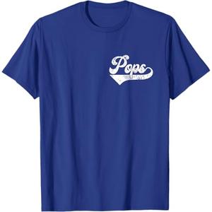 Mens Pops Vintage Retro Father's Day for Papa Grandpa T-Shirt, Royal Blue, 2XL 